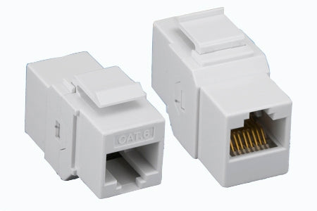 Cat6 Inline Coupler, Feedthrough Keystone, White — Tera Grand